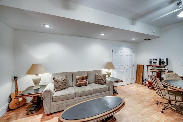 115 Old Bridge Rd, Danville, KY 40422 - living area with wood finished floors, ceiling fan, and baseboards