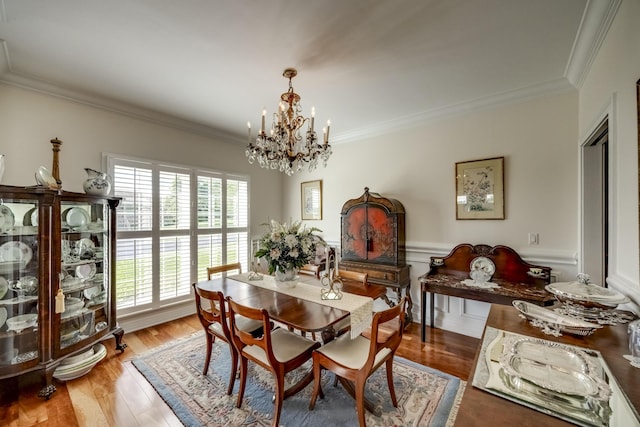 115 Old Bridge Rd, Danville, KY 40422 - dining space with a chandelier, crown molding, and light wood-style floors