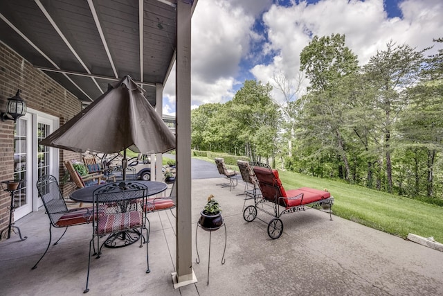 115 Old Bridge Rd, Danville, KY 40422 - view of patio featuring outdoor dining space and view of scattered trees