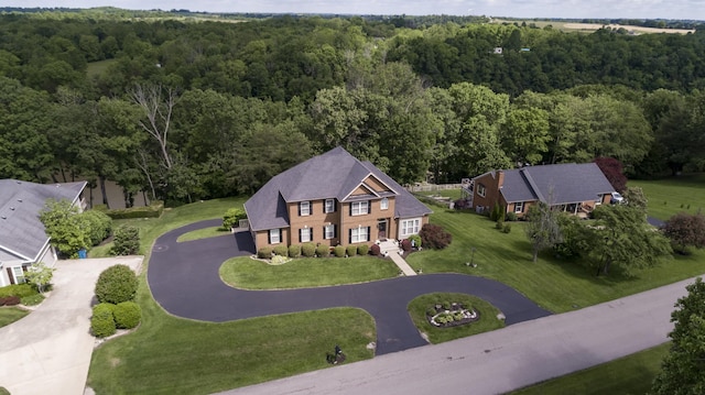 115 Old Bridge Rd, Danville, KY 40422 - aerial view of property and surrounding area featuring a heavily wooded area