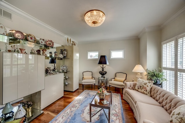115 Old Bridge Rd, Danville, KY 40422 - living room featuring ornamental molding and wood finished floors
