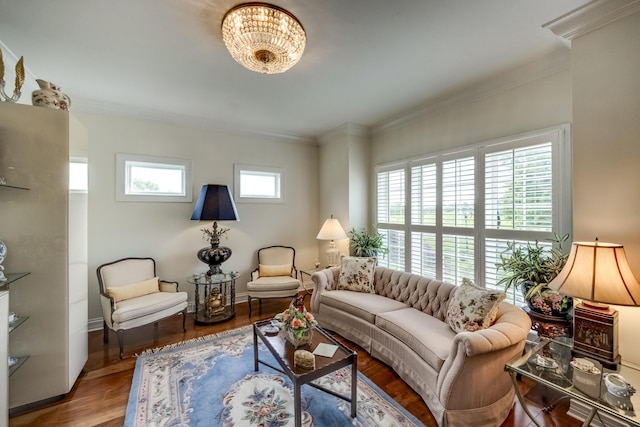 115 Old Bridge Rd, Danville, KY 40422 - living area with wood finished floors, ornamental molding, and baseboards