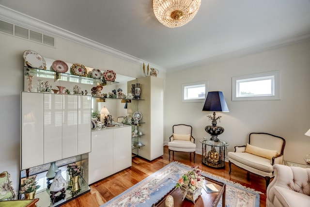 115 Old Bridge Rd, Danville, KY 40422 - living room featuring ornamental molding, light wood-style flooring, and baseboards