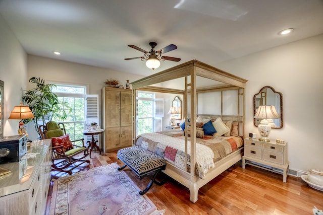 115 Old Bridge Rd, Danville, KY 40422 - bedroom with light wood finished floors, recessed lighting, a ceiling fan, and baseboards