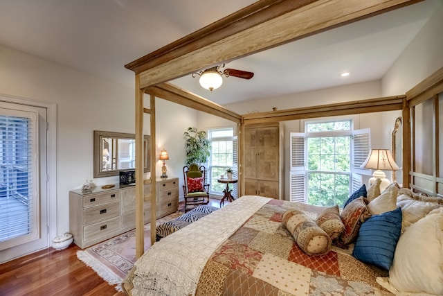 115 Old Bridge Rd, Danville, KY 40422 - bedroom with wood finished floors, multiple windows, and ceiling fan