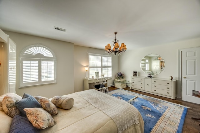 115 Old Bridge Rd, Danville, KY 40422 - bedroom with a chandelier and wood finished floors