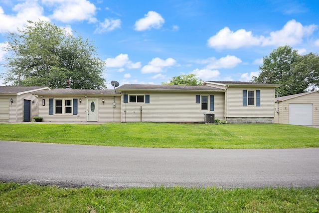 99 Wilson Ln, London, KY 40741 - ranch-style home with a garage, a front yard, and an outdoor structure