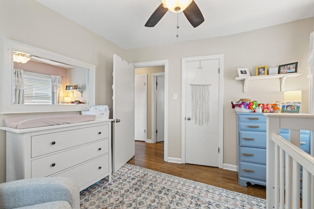 298 Hill N Dale Rd, Lexington, KY 40503 - bedroom with wood finished floors, baseboards, and ceiling fan