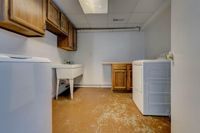 150 Stone Crest Rd, Winchester, KY 40391 - laundry room featuring washer / dryer, cabinet space, and baseboards