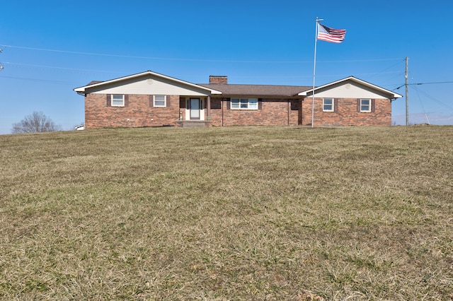 150 Stone Crest Rd, Winchester, KY 40391 - single story home featuring brick siding, a chimney, and a front lawn