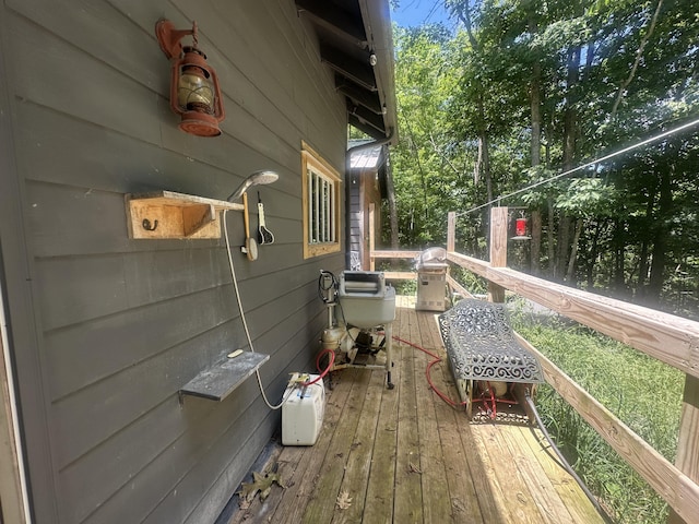 853 Rock Springs Rd, Celina, TN 38551 - wooden deck with area for grilling