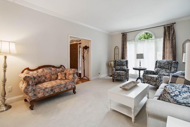 512 Water Cliff Dr, Somerset, KY 42503 - living room with carpet flooring, crown molding, and baseboards