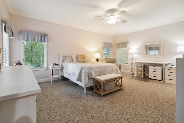 512 Water Cliff Dr, Somerset, KY 42503 - carpeted bedroom with crown molding, baseboards, and a ceiling fan
