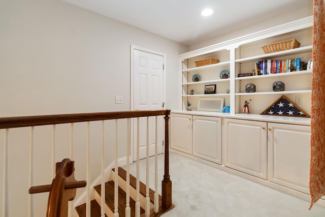 512 Water Cliff Dr, Somerset, KY 42503 - corridor with light carpet, an upstairs landing, and recessed lighting