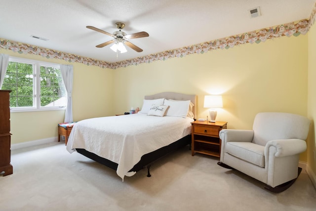 512 Water Cliff Dr, Somerset, KY 42503 - bedroom with baseboards, light colored carpet, and ceiling fan