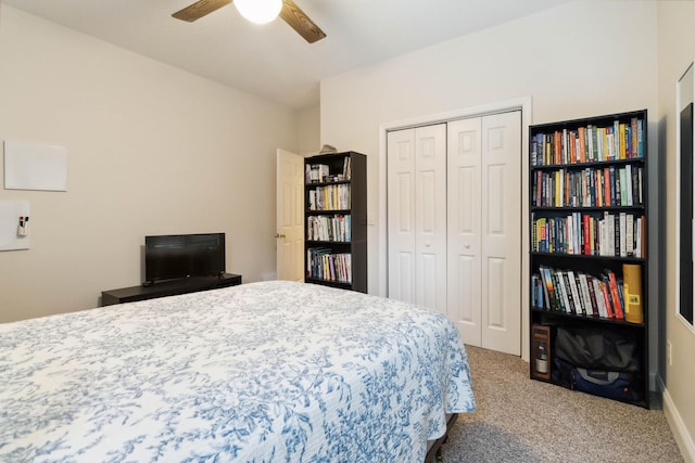 512 Water Cliff Dr, Somerset, KY 42503 - bedroom featuring carpet flooring, a closet, and ceiling fan