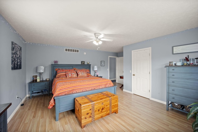 117 Autumn Dr, Russell Springs, KY 42642 - bedroom with light wood-type flooring, baseboards, and a ceiling fan