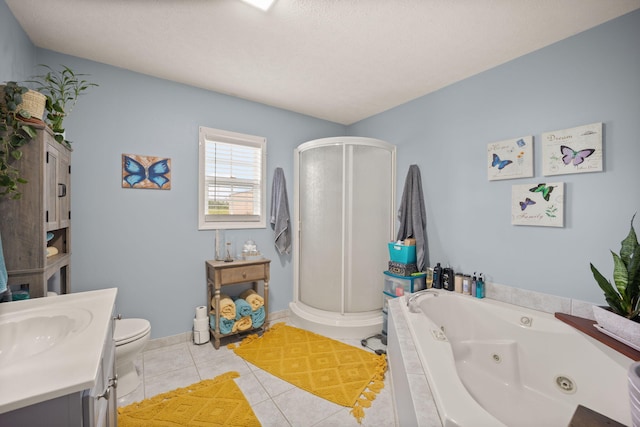 117 Autumn Dr, Russell Springs, KY 42642 - full bath with a shower stall, a jetted tub, vanity, toilet, and tile patterned flooring