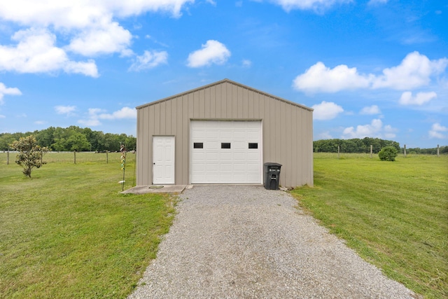 117 Autumn Dr, Russell Springs, KY 42642 - detached garage with driveway and a view of rural / pastoral area