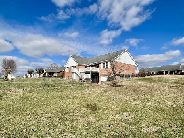 317 Hidden Loop Dr, Somerset, KY 42503 - rear view of house featuring brick siding, a deck, and stairs