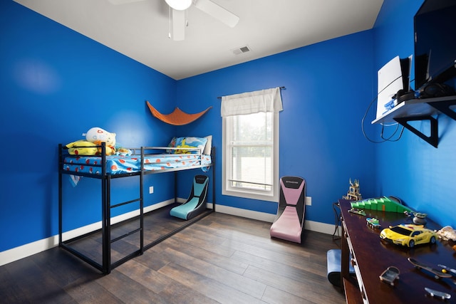 42 Cambron Ln, Raywick, KY 40060 - bedroom with wood finished floors, ceiling fan, and an office area
