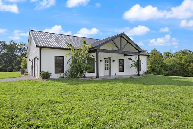 42 Cambron Ln, Raywick, KY 40060 - modern farmhouse style home with a front yard, a metal roof, driveway, and a porch