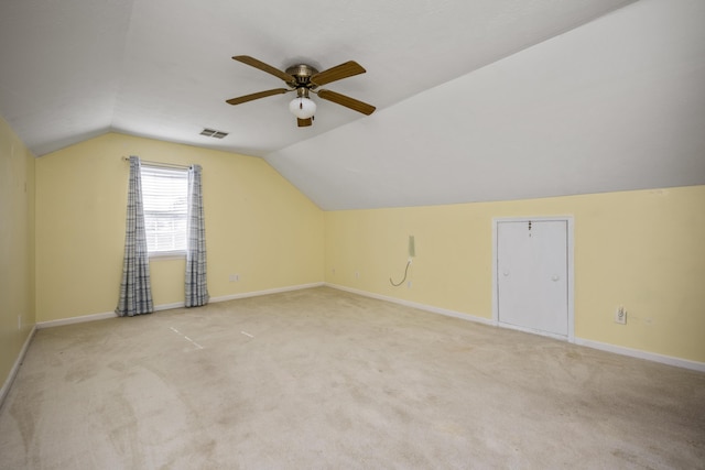113 Medinah Ct, Frankfort, KY 40601 - bonus room with lofted ceiling, light colored carpet, ceiling fan, and baseboards