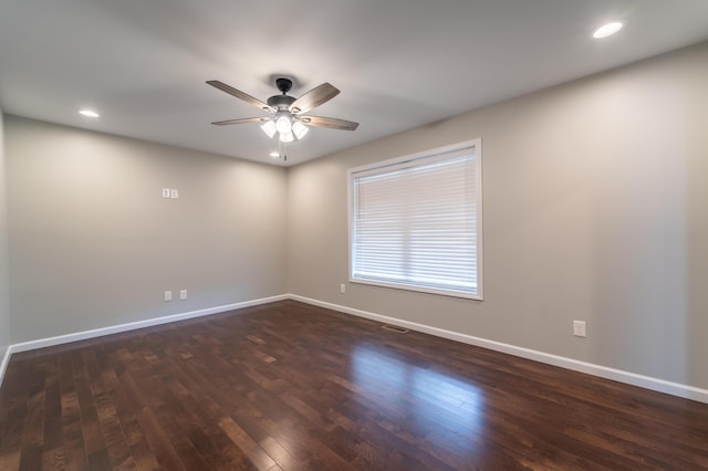 2296 Boonesborough Rd, Richmond, KY 40475 - spare room with ceiling fan, dark wood-style floors, baseboards, and recessed lighting