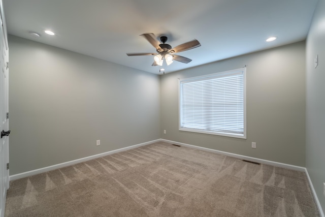 2296 Boonesborough Rd, Richmond, KY 40475 - unfurnished room featuring a ceiling fan, baseboards, carpet floors, and recessed lighting
