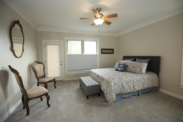 360 Persimmon Way, Harrodsburg, KY 40330 - carpeted bedroom with ornamental molding, baseboards, and a ceiling fan