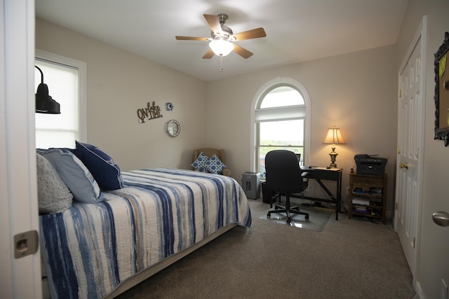 360 Persimmon Way, Harrodsburg, KY 40330 - bedroom with carpet floors, an office area, and ceiling fan