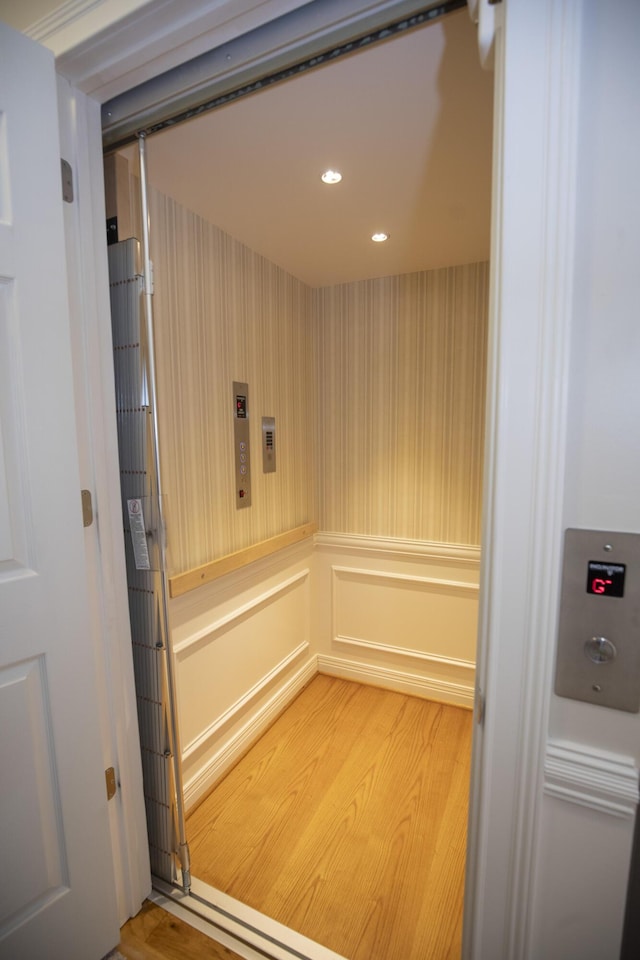 360 Persimmon Way, Harrodsburg, KY 40330 - elevator with wood finished floors and recessed lighting