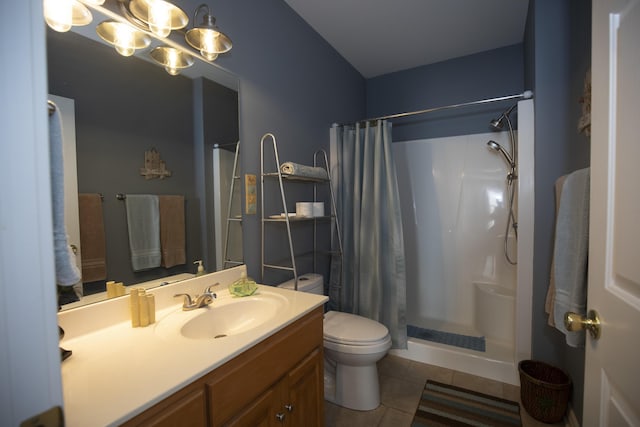 360 Persimmon Way, Harrodsburg, KY 40330 - full bath featuring toilet, vanity, tile patterned floors, and a shower with shower curtain