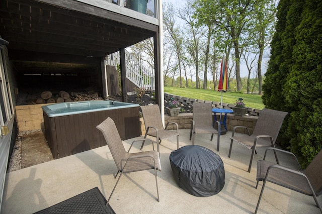 360 Persimmon Way, Harrodsburg, KY 40330 - view of patio with a hot tub