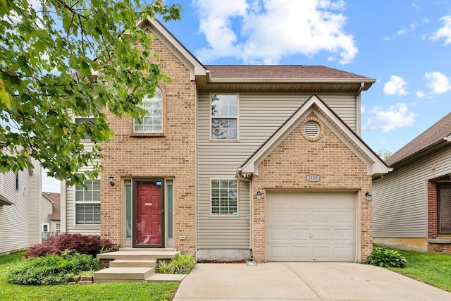 2109 Heath Land Pl, Lexington, KY 40516 - view of front of property featuring concrete driveway, brick siding, and roof with shingles