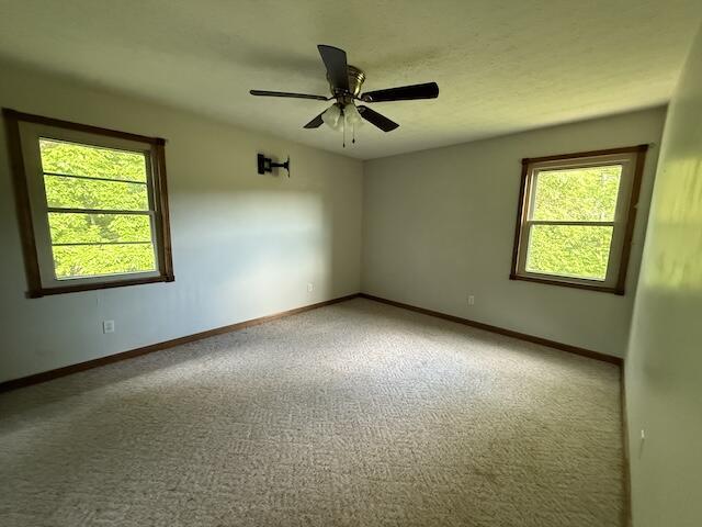 315 Della Winchester Rd, Nancy, KY 42544 - unfurnished room featuring carpet floors, a ceiling fan, and baseboards