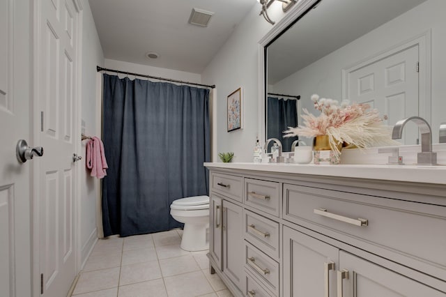 1304 Wakehurst Ct, Lexington, KY 40509 - bathroom with vanity, tile patterned flooring, toilet, and a shower with shower curtain