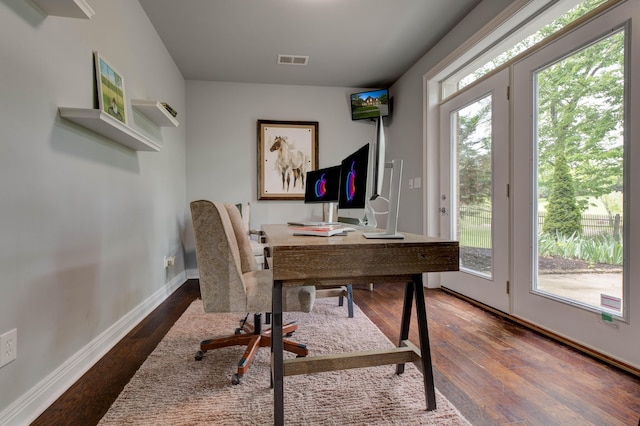 1304 Wakehurst Ct, Lexington, KY 40509 - office area with plenty of natural light, wood finished floors, and baseboards