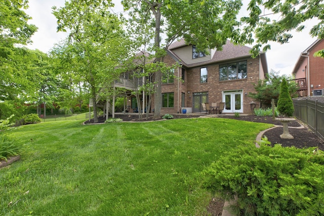 1304 Wakehurst Ct, Lexington, KY 40509 - back of house featuring brick siding, french doors, and a patio