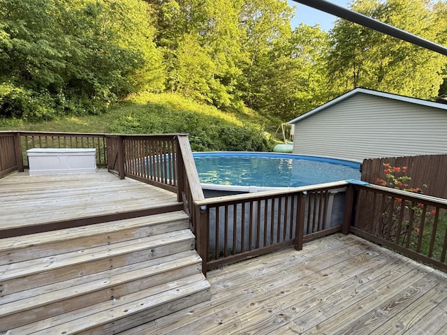 33 Banta Rd, Olive Hill, KY 41164 - wooden deck featuring an outdoor pool