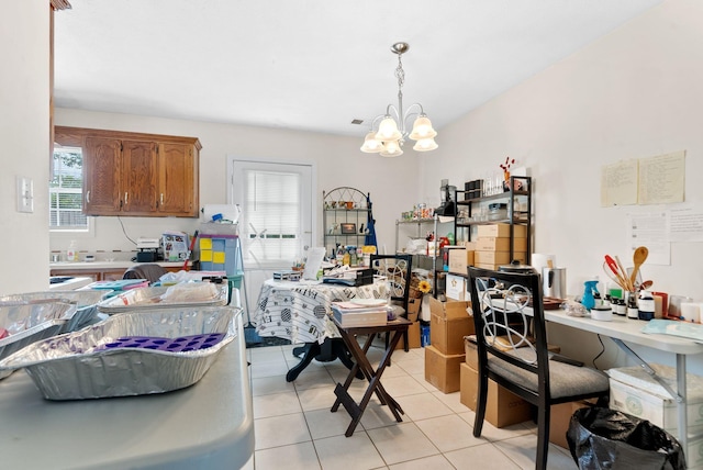 1092 Merrick Dr, Richmond, KY 40475 - dining space featuring a chandelier and light tile patterned floors