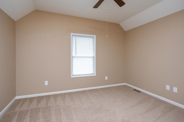 164 Strawberry Fields Rd, Lexington, KY 40516 - carpeted spare room featuring vaulted ceiling, a ceiling fan, and baseboards
