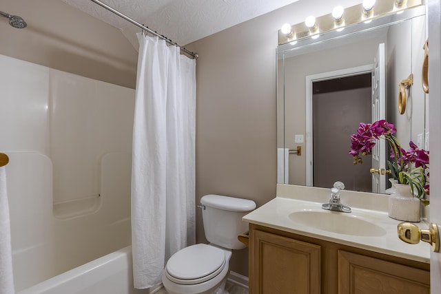 164 Strawberry Fields Rd, Lexington, KY 40516 - full bath featuring toilet, vanity, shower / bathtub combination with curtain, and a textured ceiling