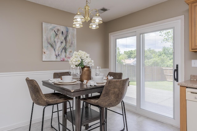 164 Strawberry Fields Rd, Lexington, KY 40516 - dining space with a chandelier and baseboards