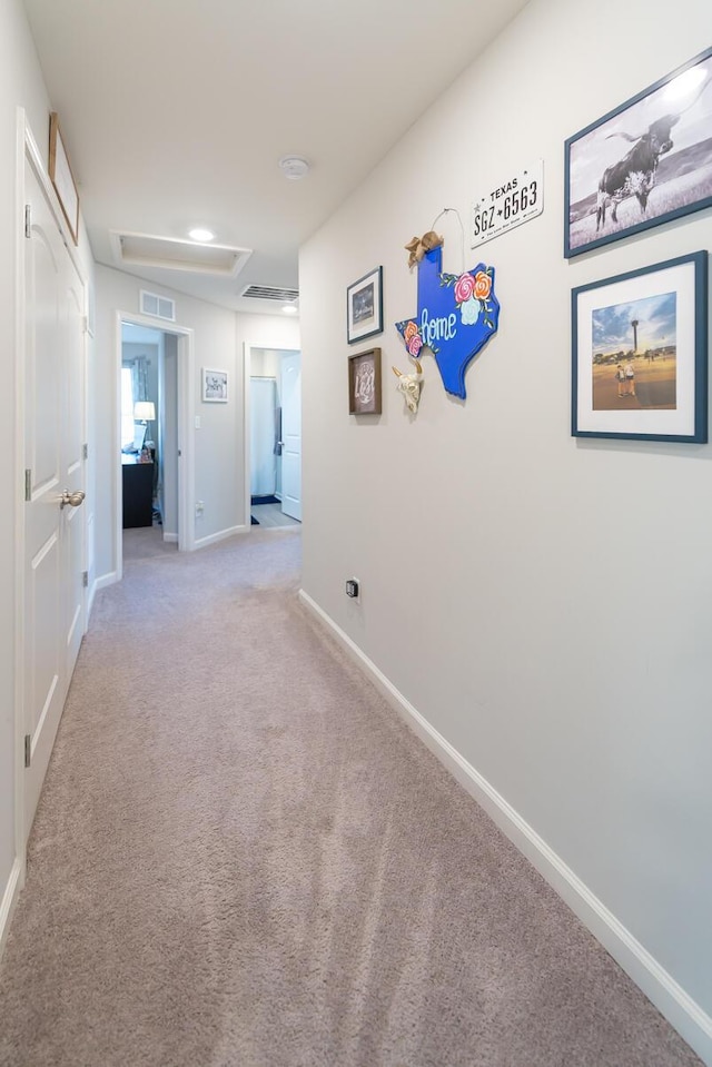 133 Kirkstall Way, Georgetown, KY 40324 - corridor featuring carpet floors, baseboards, and attic access