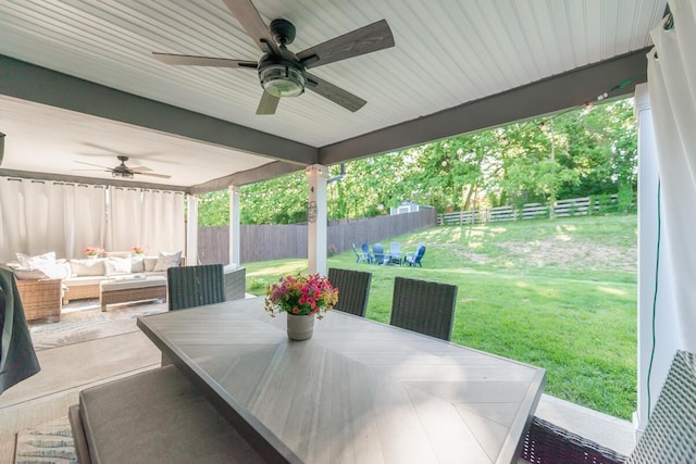 133 Kirkstall Way, Georgetown, KY 40324 - view of patio / terrace with a ceiling fan, outdoor dining area, and outdoor lounge area