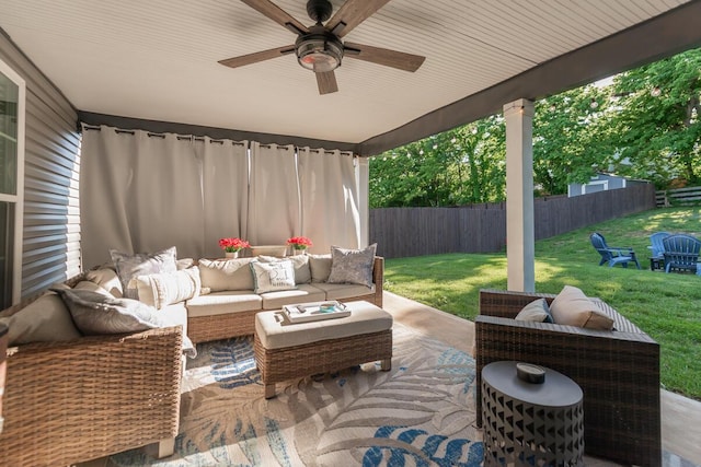 133 Kirkstall Way, Georgetown, KY 40324 - view of patio with an outdoor living space and a ceiling fan