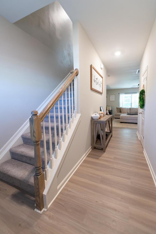 133 Kirkstall Way, Georgetown, KY 40324 - stairway with wood finished floors, baseboards, and recessed lighting