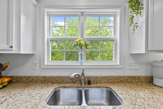 481 Alderbrook Way, Lexington, KY 40515 - kitchen view of white cabinets, light stone counters, and a sink