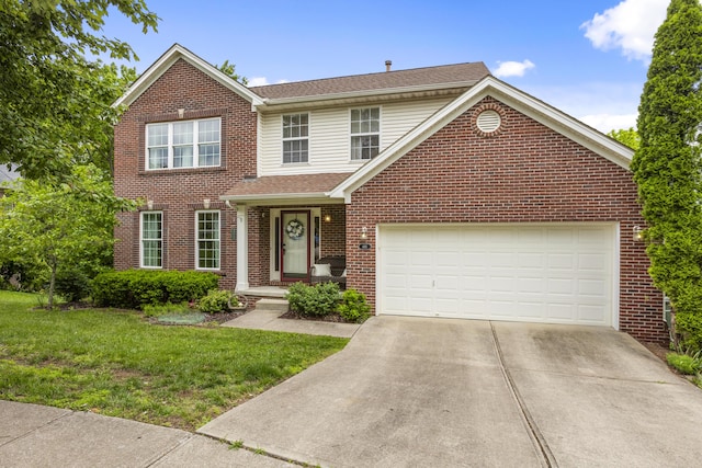 481 Alderbrook Way, Lexington, KY 40515 - traditional-style home featuring driveway, a front yard, brick siding, and an attached garage